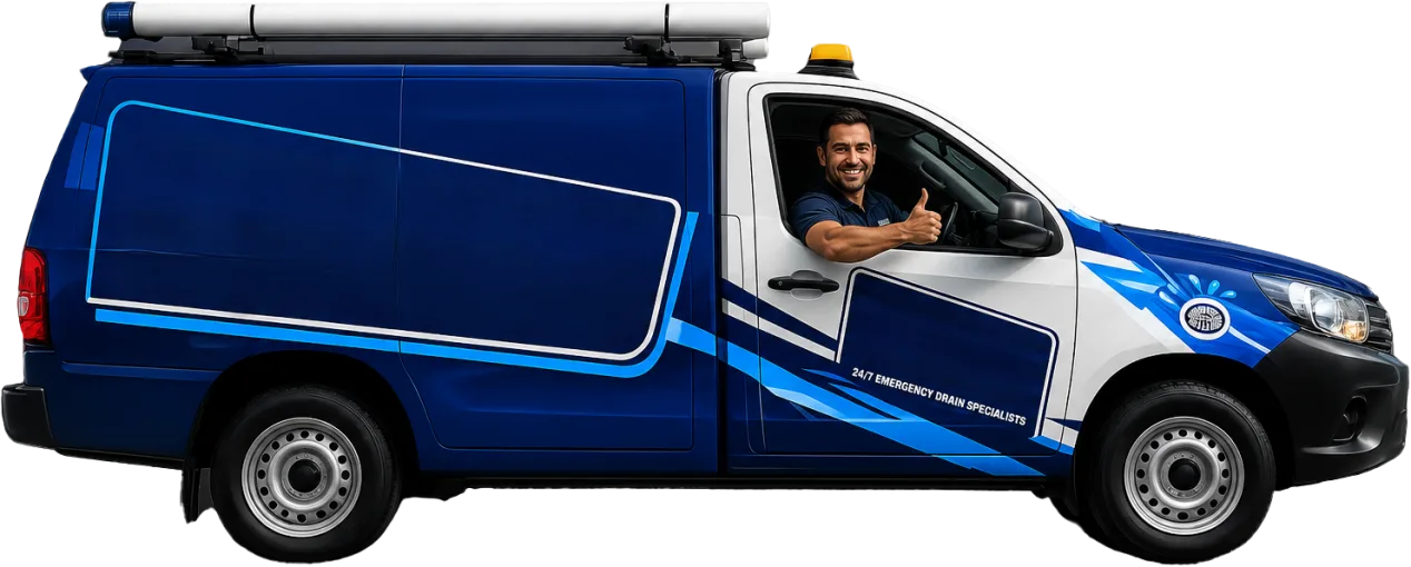 Our drain service van out on a Bellevue Hill job