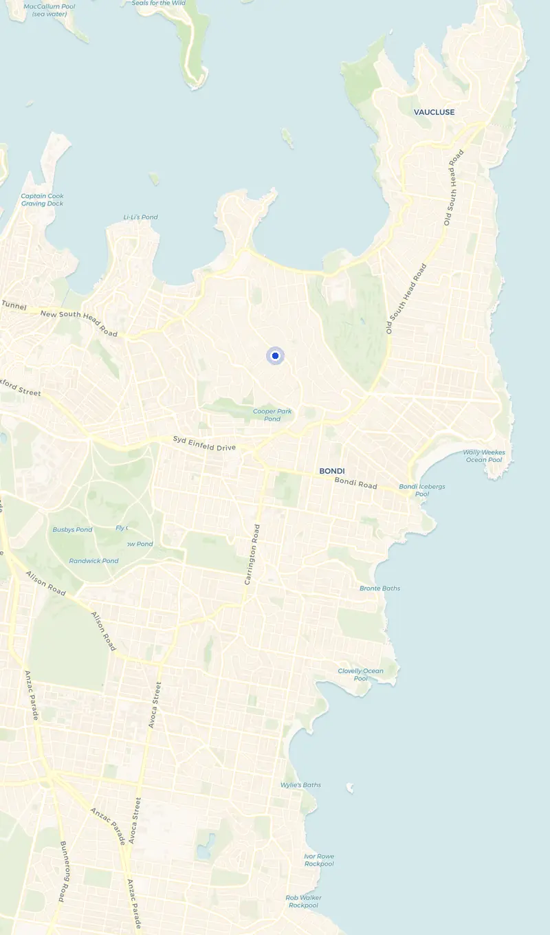 Map of the Bellevue Hill service area and the surrounding suburbs we cover.