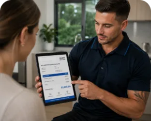 Plumber explaining a service estimate in Bellevue Hill
